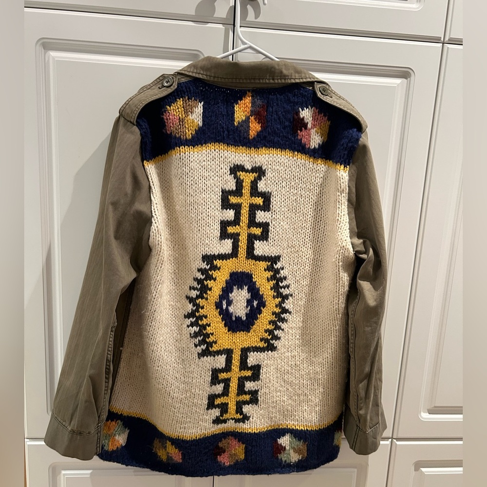 Anthropologie Vintage Army Knit Utility Coat Size Large In Good Condition
